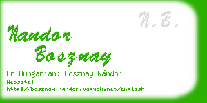nandor bosznay business card